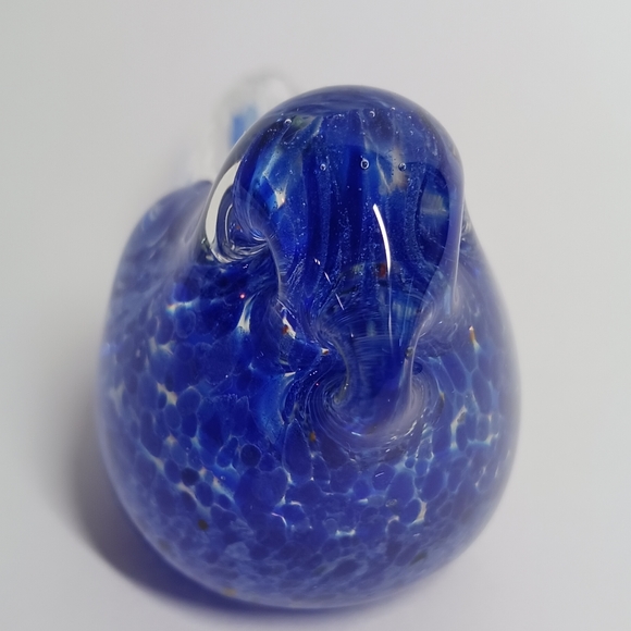ART GLASS BIRD PAPERWEIGHT COBALT BLUE - Picture 2 of 7
